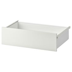 an empty white drawer on a white background