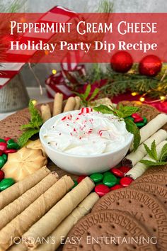 peppermin cream cheese holiday party dip recipe