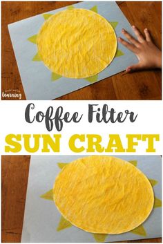 coffee filter sun craft for kids to make with paper and glue on the bottom half