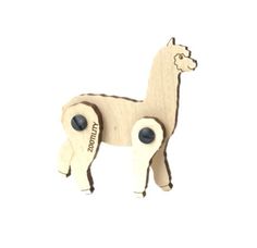 a wooden toy that is shaped like a llama