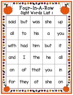 the 4 in a row worksheet for children to learn how to read and write