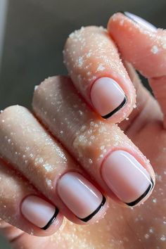 Photo edited by AirBrush App. Micro French Manicure. #retouch #filter #airbrush #photoeditor #nails #ideas #nailsideas Manicure New Year, New Year Manicure, Manicure Short Nails, Short Nails Manicure, Manicure Aesthetic, Manicure Short, Autumn Manicure, Spring Manicure, Short Nail Manicure