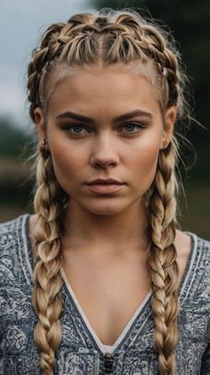 how to do viking braids hairstyles Mohawk Viking Braid, Easy Pretty Braids, Viking Braids Hairstyles, Braids Hairstyles Tutorials, Mohawk Braids, Intricate Hairstyles, Viking Braids, Pretty Braids, Braided Hairdo