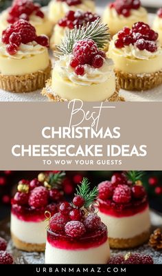 Christmas Cheesecake Christmas Desserts Cream Cheese, Office Christmas Party Dessert Ideas, Mini Cheesecake Christmas, Christmas Dessert Buffet Ideas, Christmas Dessert Ideas Cheesecake, Mini Cheesecakes Christmas, Cheesecake Toppings Bar, Christmas Dessert Party Ideas, Christmas Dessert Table Display