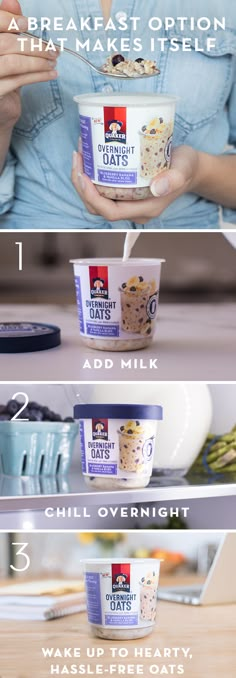 three pictures showing different types of ice cream