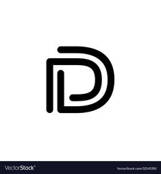 black and white letter d logo design