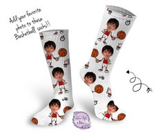 DIGITAL FILE ONLY Basketball Player Sock Template INSTANT DOWNLOAD Sublimation printable Clipart Sock Design Our custom printed photo socks are the perfect gift for anyone for any occasion! You can put your own face, Your Favorite Player, a friend or family member's face, your animal's face, your favorite celebrity, or anything you can think of! *Tip- is better to remove the background from photo prior to attaching to file for print, I also like putting the face on top before printing **Please N Sock Template, Sock Design, Basketball Photos, Socks Funny, Printed Photo, Basketball Socks, Custom Basketball, Funny Socks, Basketball Player