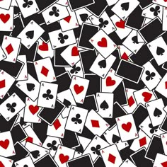 a lot of playing cards with hearts and spades on them seamlessly background illustration