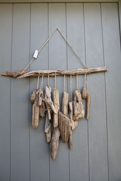 driftwood hanging on the side of a building