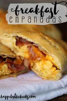 breakfast empanadas with bacon and cheese in the middle