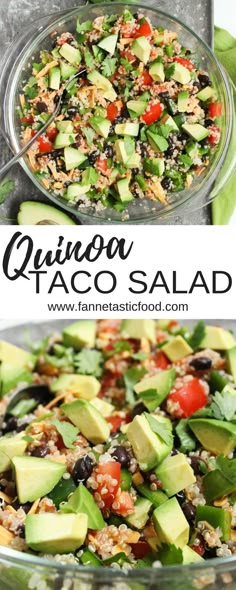 an image of quinoa salad with avocado and tomatoes