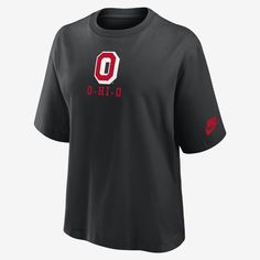 This Legacy Established Boxy T-Shirt helps you support the Ohio State Buckeyes with retro team details. Its soft cotton fabric delivers a comfortable feel on game day. College T Shirts, Michigan State Spartans, Ohio State Buckeyes, Michigan State, Ohio State, Women's Nike, Game Day, Ohio, Nike Women