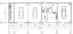 the floor plan for a two car garage