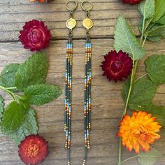 Indigenous Beaded Earrings, Simple Bead Earrings, Beading Earrings, Long Beaded Earrings, The Redwoods, Native American Beaded Earrings, Beaded Earring, Brick Stitch Earrings, Beaded Tassel Earrings