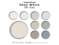 sheryl williams's white paint swatches with the words, sheryl williams sw 70