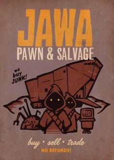 an old book with the title jawa pawn and salvage