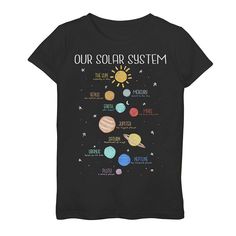 a black shirt with the solar system on it