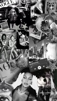 black and white collage with images of women in the city, including an image of a