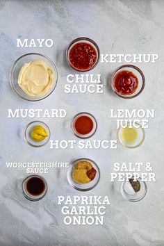 the ingredients needed to make this recipe include sauces, mayonnaise, and hot sauce