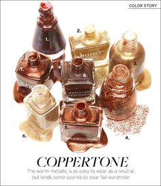 Butter London Nail Polish, Sally Hansen Nail Polish, Bronze Nails, Copper Nails, Fall Nail Polish, Wine Nails, China Glaze Nail Polish, How To Polish Copper, Sally Hansen Nails