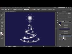 a christmas tree with stars on it in adobe css and photoshopped to look like