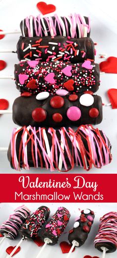 valentine's day marshmallow wands on a plate