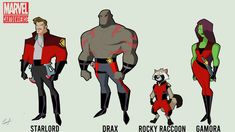 an image of some cartoon characters in different costumes