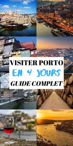 a collage of photos with the words visiter port en 4 yours guide complete