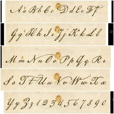 three old fashioned handwriting with brown ink