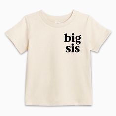 Organic Cotton Big sister Toddler Shirt, Big Sis Shirt, Sibling shirt, Pregnancy Announcement, Big Sister Gift, Funny Toddler Shirt, Lil Sis MATERIAL This is 100% organic cotton tee Naturally hypoallergenic - Feels great on your little one's skin Made of soft, breathable 100% organic cotton Interlock fabric FEATURE Life changing Clothes! Made with organic cotton. By choosing to be 100% sweatshop-free, we ensure that children play in our clothes, not make them. No child labor ever / Safe work environment / Fare wages & Medical benefits / Capped work hours Sustainably and ethically produced with eco-friendly AZO / heavy metal free water-based dyes CARE INSTRUCTIONS Machine wash cold, inside-out, gentle cycle with similar colors recommended. Tumble dry low, or hang-dry for longest life. Do no Funny Toddler Shirt, Big Sister Gifts, Sister Tshirts, Toddler Humor, Big Sis, Sibling Shirts, Big Sister Shirt, Sister Shirts, Big Sister