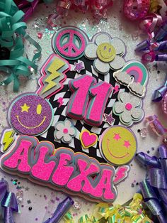 an assortment of stickers and decorations on a table