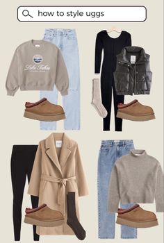 Ugg Classic Outfit, How To Wear Ugg Tazz, Ugg Casual Outfit, Uggs Outfit Slippers, Outfit Ideas Ugg Tasman, Ugg Tazz Slippers Outfits, Ugg Tazz Outfit Ideas Winter, Ugh Tazz Outfits