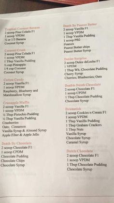 the menu for an upcoming chocolate shop