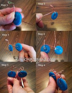 how to make a button ornament out of plastic buttons and wire - step by step instructions