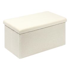 a white storage box with a lid on the top and bottom, sitting against a white background