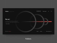 a black and red web page with circles on the front, side and back sides