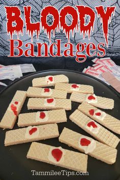 Easy Halloween Bloody Bandages are perfect for Halloween Parties or a fun Halloween Dessert. All you need is three ingredients to make these epic Band Aid Cookies. Band Aid Cookies, Dessert 3 Ingredients, Preschool Snack Ideas, Halloween Band, Preschool Snack, Fun Halloween Desserts, Halloween Cookie Recipes, Halloween Food Appetizers, Halloween Party Treats