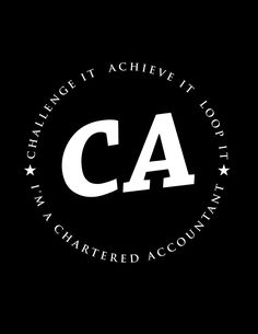 a black and white logo with the word ca in it's center, surrounded by stars