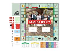 a board game with people on it and the name jamespoly written in red