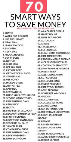 the top ten smart ways to save money