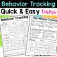 the behavior tracking guide for students to use