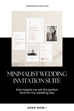 Create a Simple Elegant Wedding Invitation Suite with Minimalist DIY Templates Minimalist Diy, Modern Rustic Wedding