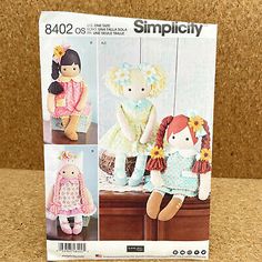 the sewing pattern for an adorable doll is shown