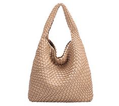 Slouchy and woven, this chic bag couldn't be more photo-worthy (or totally wearable). Pair it with all your on-the-move outfits, from denim mini dresses to flowy maxis to jeans and a tee! From Melie Bianco. Chic Beige Intrecciato Weave Bucket Bag, Trendy Spring Tote Hobo Bag, Chic Beige Bucket Bag With Intrecciato Weave, Casual Rectangular Woven Leather Hobo Bag, Casual Woven Leather Hobo Tote Bag, Casual Natural Woven Leather Bag, Casual Natural Bag With Woven Leather, Casual Natural Bag With Woven Leather Details, Chic Natural Hobo Bag With Braided Handles