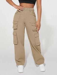 Flap Pocket Cargo Jeans, Cargo Pants Style, Women Cargo Pants, Denim Cargo Pants, Cargo Pants Outfit, Trendy Denim, Jeans Cargo, Petite Jeans, Cargo Pants Women