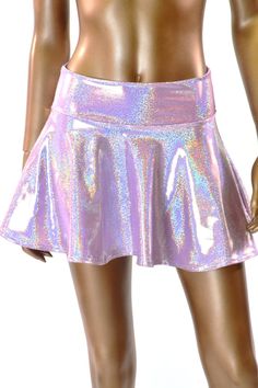 Lilac Purple Holographic Metallic Circle Cut Mini Skirt Rave Festival Clubwear EDM  -150624 Han Purple, Adora Batbrat, Holographic Universe, Rave Skirt, Holographic Fabric, Girl Halloween Costumes, Purple Wisteria