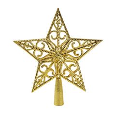 an ornament in the shape of a star with swirls and scrolls on it