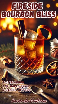 44 Winter Cocktail Recipes for a Festive 2024 and 2025 2 Bourbon Drinks Winter, Apres Ski Drinks, Bourbon Cocktails Winter, Holiday Bourbon Cocktails, Winter Bourbon Cocktails, Bourbon Cocktail Winter, Winter Whiskey Cocktails, Christmas Bourbon Cocktails, Fireside Cocktails