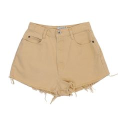 Vintage 90s Tan Distressed Shorts. These gorgeous tan khaki shorts have a distressed hem with a high rise. Made from 100% cotton, made in the USA and in great condition 8/10 with some light wear as seen in photos. Tag reads size 7 but please compare to measurements below for the best fit!   Waist: 25"/26" Hip: 36" Rise: 11" Thigh: 24" Inseam: 1" S25033 Please note, measurements are taken laying flat and then doubled for a waist/hip measurement. Please feel free to reach out if you have any questions about sizing, a size/measurement guide is posted in the shop for easy referencing. Organised Clothes, Modern Princess, Beige Shorts, Pants Skirt, Distressed Shorts, Khaki Shorts, Short Outfits, Vintage 90s, Made In Usa