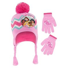 Soft and comfortable Acrylic knit materials, naturally warm. The kid's beanie hat and gloves are all double layered with soft Micro Fleece lining for comfort and extra warmth. Toddler Winter Hat, Toddler Mittens, Princess Pattern, Punch Pink, Princess Hat, Abby Cadabby, Kids Winter Hats, Disney Toddler, Kid Gloves